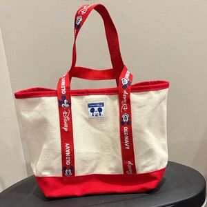 Old Navy Red & Cream Disney Canvas Tote
